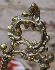 Sabarmati vintage brass display easels, set of 2, luxury handcrafted photo plate card holders, elegant home decor, wedding event showcase by Maravi at brixbailey.com