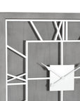 Grey Square Wall Clock with Roman Numerals