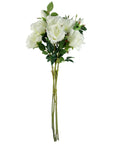 Pack of 6 x Artificial Flowers White Rose Stem - 3 flowers 80cm-1