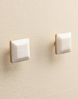 Priya White Stone Rectangle Drawer Knobs