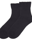 Black Ribbed Cashmere Socks