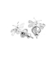 Bumble Bee Silver Stud Earrings