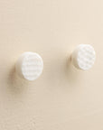 Navi White Stone Oval Drawer Knobs