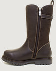 Quebec Waterproof Zip-up Wool Lined Boots - Brown