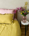 Linen Pillowcase with Frill Detail