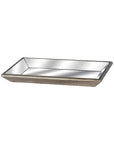Gold vintage mirrored tray with distressed glass and wooden accents, perfect for home decor or vanity organization by Sostter at brixbailey.com