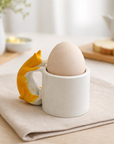 Cat Egg Cup (ORANGE) – A Playful Ceramic Breakfast Object | 4am Product Design