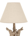 Dancing Hares Table Lamp with Linen Shade