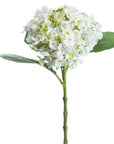 White lace cap hydrangea artificial flower with realistic clustered florets, UV-resistant plastic, 48cm height, year-round decor by sostter at brixbailey.com