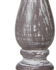 Column Table Lamp with Linen Shade in White Wood Finish