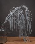 Handcrafted silver amaranthus stem with metallic finish, cascading tendrils for holiday decor or year-round arrangements by Sostter at brixbailey.com