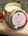 Tomato Vine Candle in a Matt Gold Tin