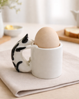 Cat Egg Cup (COW) – A Playful Ceramic Breakfast Object | 4am Product Design
