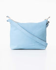 Large Light Blue Leather Shoulder Bag