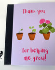 Thank you for helping me grow science biology teacher thank you greetings card