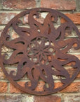 Rusty Metal Sun Garden Fence Decoration