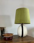 Olive Green Velvet Lampshade | French Drum Ceiling Light Shade | Bespoke Handmade Empire Lampshade