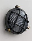 Wroxham Cast Pewter Caged Bulkhead Wall or Ceiling Light - IP65