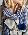 Navy Merino Lambswool Scarf | Sustainable & British Made