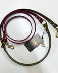 Dottie Multiway Dog Lead in Wine & Olive