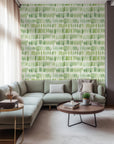Green Watercolor Brushstroke Pattern Wallpaper