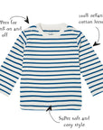 Nordic Blue Breton Stripe Top