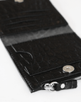 Classic Black Croco Leather Wallet Mini Taal