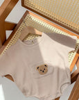 Waffle Bear Bodysuit Brown or Creme
