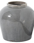 Handcrafted grey ceramic vase with distressed glaze, modern decorative accent for home or office, 37cm tall by sostter at brixbailey.com