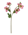 Artificial pink hellebore flower with variegated petals, 47 cm tall, plastic stem for year-round freshness.by Sostter at brixbailey.com