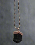 Raw Black Tourmaline Copper Pendant | Handmade by Blackbird & Sage