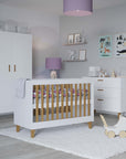 White Baby Bed with Adjustable Heights