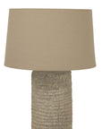 Tall Ceramic Table Lamp in Warm Grey 83cm