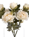 White artificial peony flower with realistic petals, perfect for home decor, 52cm tall, high-quality plastic material. by Sostter at brixbailey.com