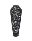 Elegant Black Cast Iron Lattice Vase | Modern Decor