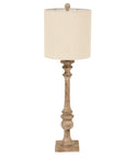 Elegant Pallido Candlestick Lamp | Linen Shade for Timeless Style