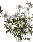 White artificial passion flower spray with green foliage, lifelike details, 89cm tall, perfect for home decor. by sostter at brixbailey.com