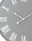 Rothay large grey wall clock with white roman numerals, minimalist modern design, 49cm diameter by sostter at brixbailey.com