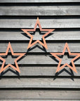 Set of 3 Rusty Metal Stars, Decorations For The Home And Garden.