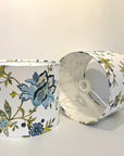 Ornella blue flowers cotton drum lampshade/ ceiling shade, with a white lining