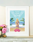 Faith Hope Love Vintage Yoga Mindfulness Poster