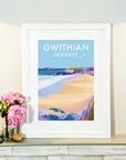 Gwithian and Godrevy Vintage Travel Poster Print