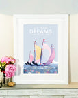 Let Your Dreams Set Sail Vintage Poster