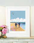 You Me and the Sea Vintage Poster Print