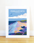 Perranporth Travel Poster and Seaside Print