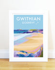 Gwithian and Godrevy Vintage Travel Poster Print