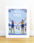 Wild and Free Vintage Seaside Poster