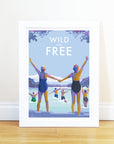 Wild and Free Vintage Seaside Poster