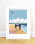 You Me and the Sea Vintage Poster Print