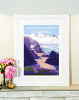 Bedruthan Steps Coastal Travel Poster Print